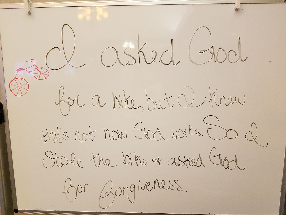 Joke on the whiteboard